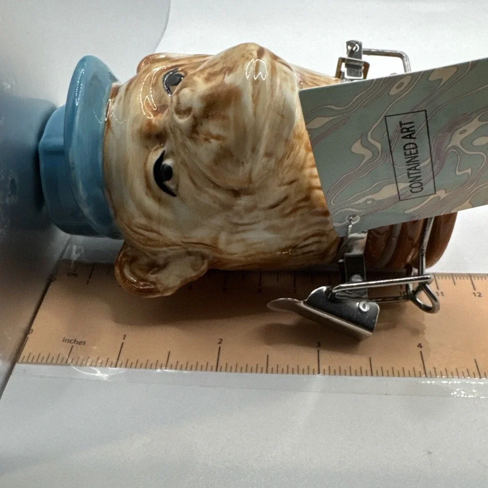 Contained Art Chimpanzee Porcelain 100mL Airtight Storage‎ Jar Blue Hat New